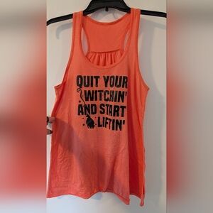 Women's Orange Graphic Tank Top